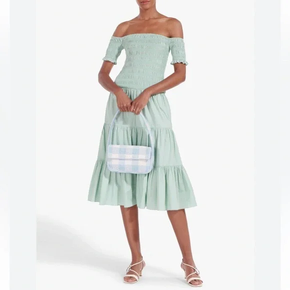 green emerald velvet dress STAUD GRETA DRESS HAPPY SACK main image 0
